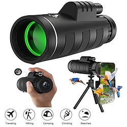 40x60 hd spotscope avec adaptateur smartphone bak4 prisme fmc spotscope avec vision claire en basse lumière pour les voyages de camping safari Lightinthebox