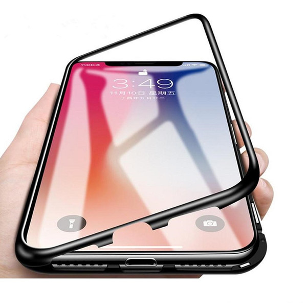 Trendy Magnetic Metal Mobile Phone Desinger Cases for IPhone 12Mini 11 Pro Max XS XR X 7 8 6S Double Side Tempered Glass Built-in Shockproof Shell