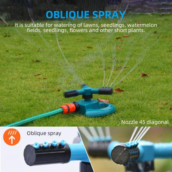 Green/Blue Flowers Water Sprinkler Durable Practical Lawn Sprinkler Plastic Nozzle Tools Trident Plants Rotated 360° Sprayer