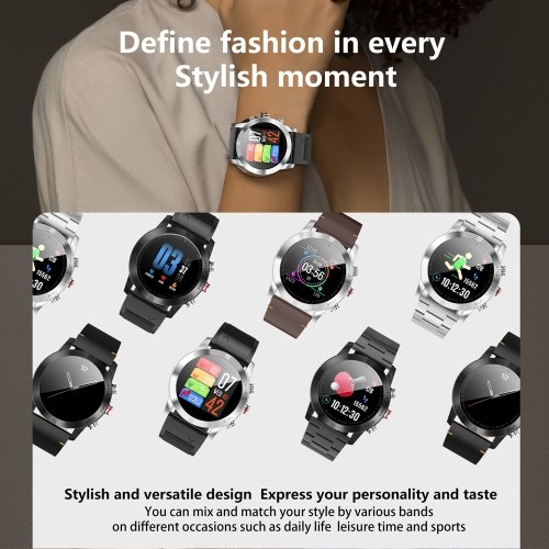 DTNO.I S10 Smartwatch Bracelet en cuir imperméable 1,3 "IP68