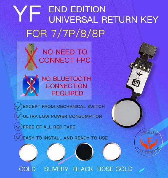 YF Quality New Universal Home Menu Button Return Key Flex Cable Replacement For iPhone 7 7 Plus 8G 8 Plus No Touch ID