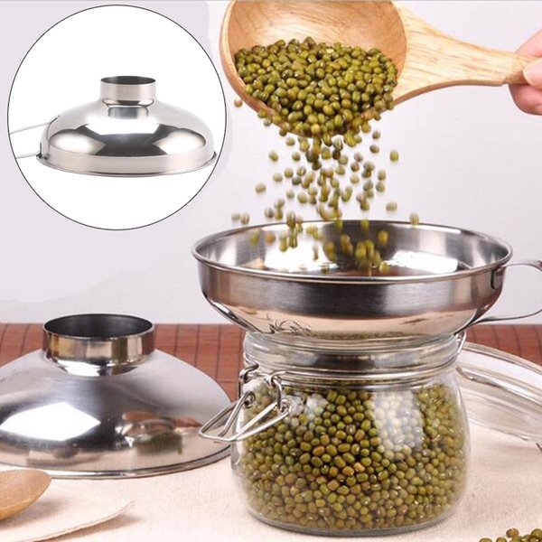 Wide Mouth Funne For Jars Stainless Steel Canning Funnels Flask Filter For Oil Wine Water Spices Kitchen Tools Gadgets