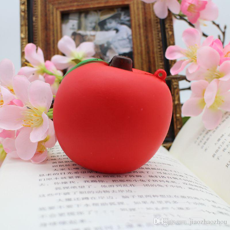 New Arrival Slow Rising 7CM Red Fashion Cute Fund Apple Squishy 20PCS Straps Bread Green Cute Phone Straps Charms Pendant Bread Kids Toy