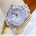 Mulheres Relógios Luxuosos Relógio de Luxo Relógio de Pulso Aço Inoxidável Prata / Dourada Impermeável Cronógrafo Criativo Analógico senhoras Luxo Relógio simulado de diamantes Fashion Elegante -