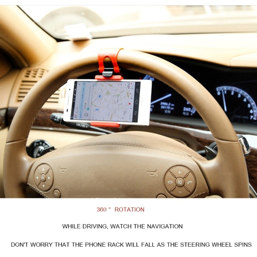 1Pcs Universal Car Phone Holder Steering Wheel Smartphone Holders Mobile Stand Black