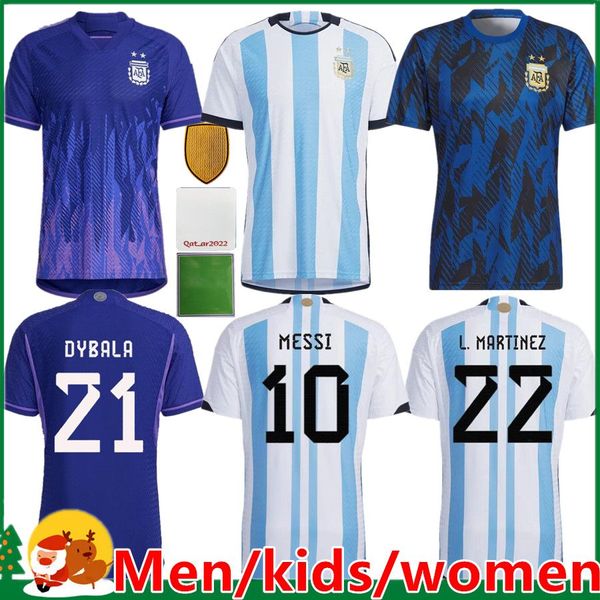Fans player Version 2022 2023 Argentina soccer Jerseys 22 23 MAC ALLISTER DYBALA DI MARIA MARTINEZ DE PAUL MARADONA child kids kit Men women football shirt