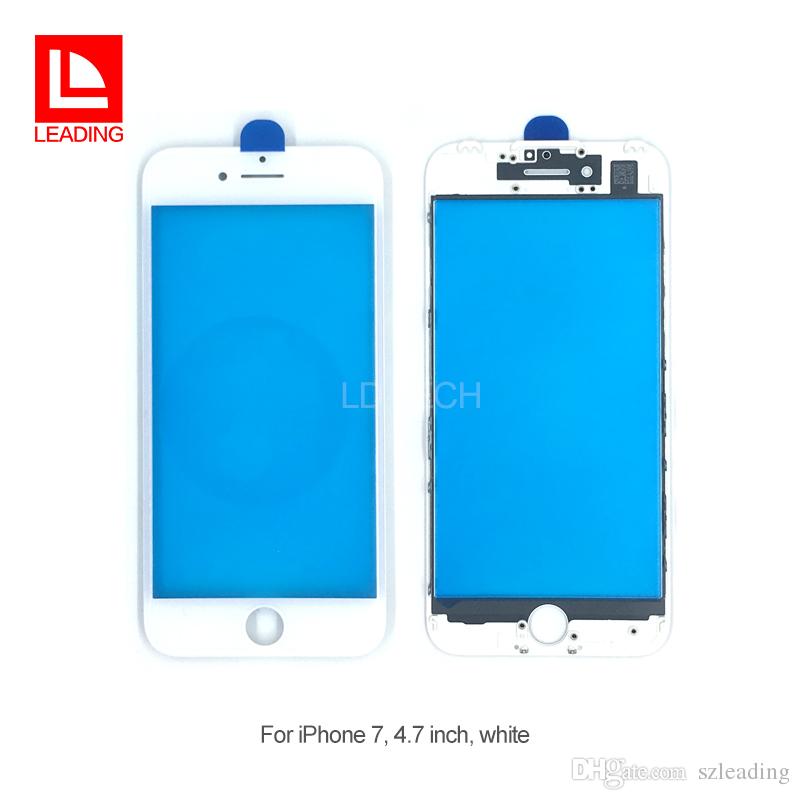 Front Touch Screen Panel Outer Glass Lens with Cold Press Middle Frame Bezel Screen for iPhone 7 iPhone 7 plus Free Shipping