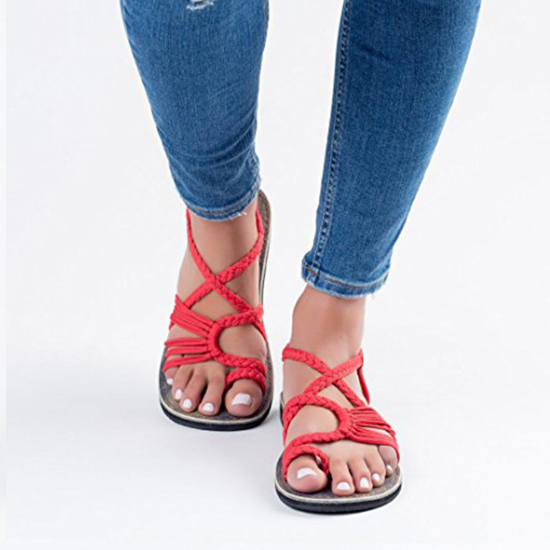 Casual Braid Design Flat Sandals