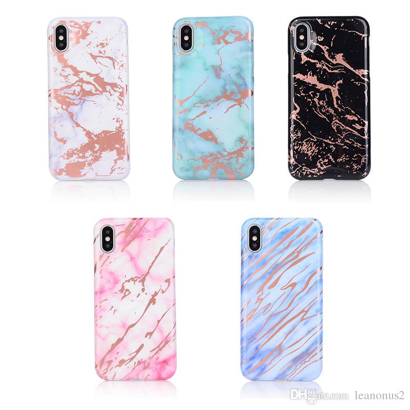 Glossy Marble Shockproof Thicker Silicone Case for Apple iPhone X Soft TPU Gel Cover for iPhone 7 8 6 6S Plus Case