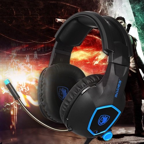 SADES SA-818 3.5mm Wired Gaming Headsets Over Ear Headphones Noise Canceling Earphone with Microphone Volume Control for Laptop PS4 New XBOX ONE Smart Phone