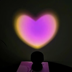 Mini Pink Heart Sunset Projection LED Light Projector Light LED Night Light Wedding Party Gift Multicolor miniinthebox