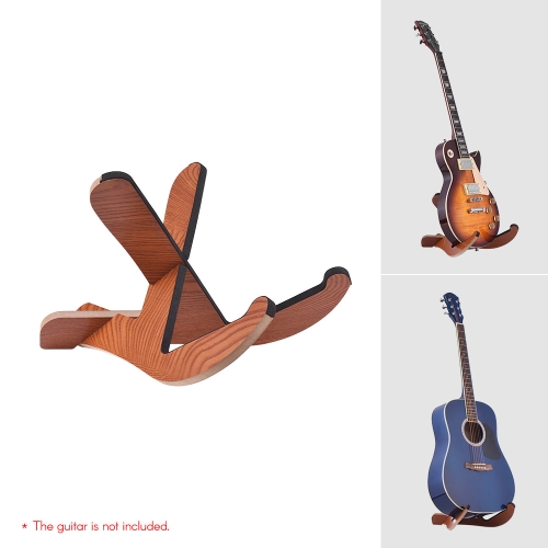 Floor Type Wooden Guitar Stand Holder Musical Instrument Bracket Portable Removable Frame for Electric Acoustic Guitars Bass Storage Display