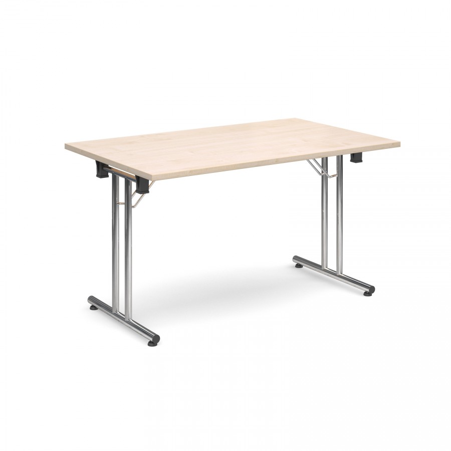 Rectangular Folding Leg Meeting Table 1400mm- Maple