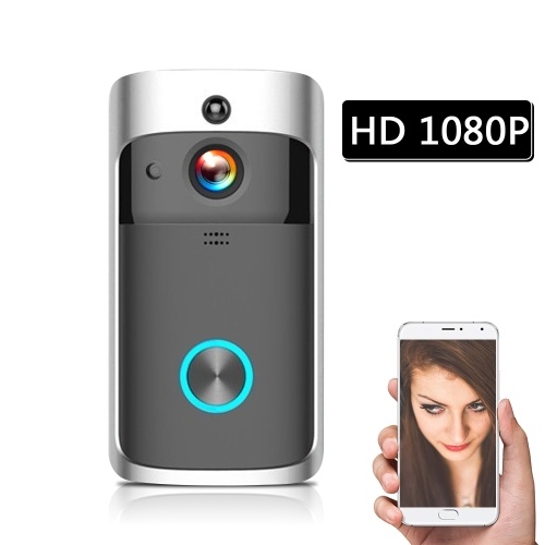 HD 1080P WiFi Smart Wireless Security DoorBell with batteries Black