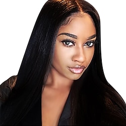 Lace Front Wig 4x4 Lace Human Hair Pre Plucked 130% 150% 180% Density Yaki StraightFront Wigs with Baby Hair Brazilian Human Hair Wigs for Black Women Lightinthebox