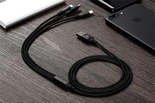 High-quality Nylon Braided Type-C Lightning Micro USB Data Cable 3 in 1 Fast Charge Stable Data Transmission Charging Cable for iPhone X 8 Samsung Galaxy S9 S8 iOS Android Phone