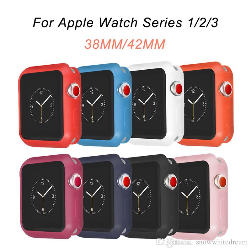 NEW Fall Resistance Soft Silicone Case Protector Cover Case For Apple Watch iWatch Series 1 2 3 Cover