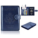 leather passport holder [bonus stylus] cover case rfid blocking travel wallet with magnet closure, dark blue