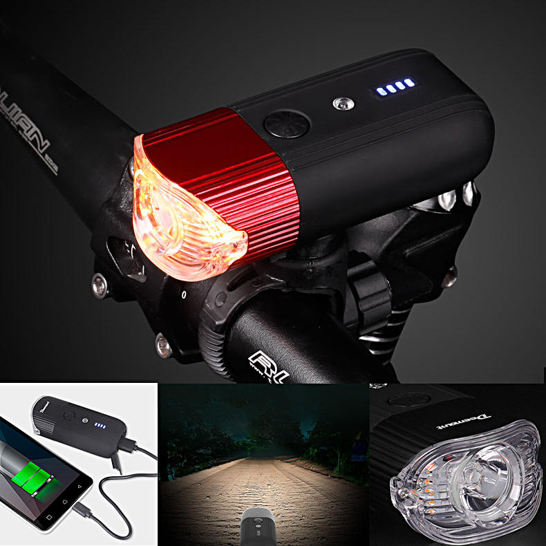 Deemount BCL223 800LM Smart Sensor Bicycle Front Light Cycling LED Headlight W/ Yellow Tone Warning for Daytime Riding 4
