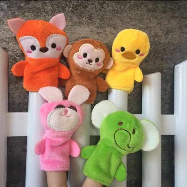 Party Favor 10PCs/lot Cute Birthday Cartoon Plush Toy Boy Girl Finger Puppet Animal Child Born Dolls Telling Stories To The Baby
