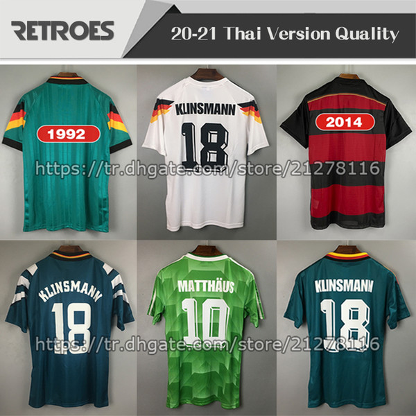 1988 1990 KLINSMANN Retro Soccer Jerseys men 1994 Matthaus Futbol Camisa home Matthaus 88 90 94 away Classic 1996 2014 Football Shirt