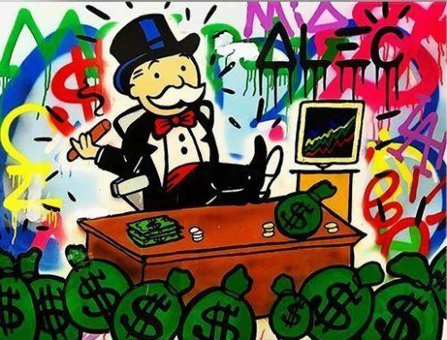 alec monopoly graffiti art wall decor stocks home decor handpainted &hd print oil painting on canvas wall art canvas pictures 200202