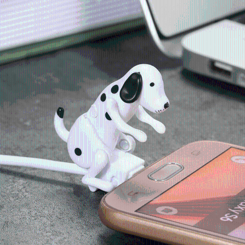 Portable Funny Cute Pet USB Cable Mini Humping Spot Dog Toy Gadget Charger Christmas for Phone Micro-USB