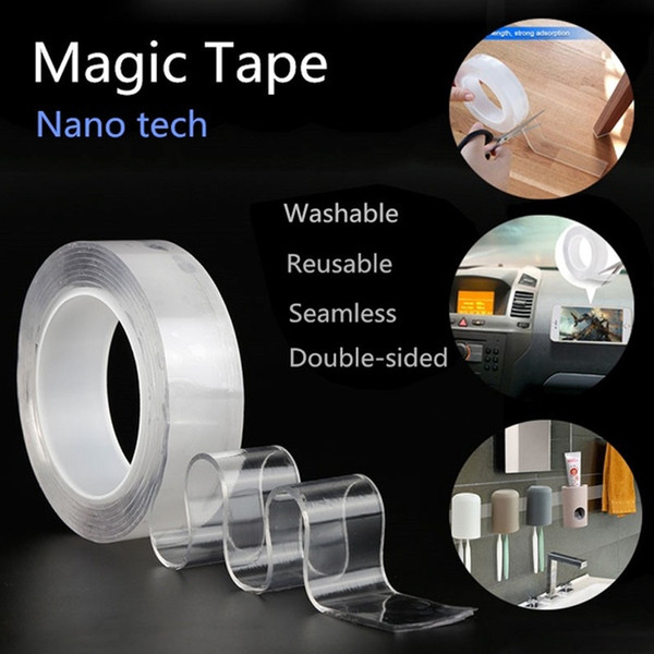 invisible adhesive 1m/3.0m/5m washable adhesive tape seamless tape transparent shear mobile phone kitchen tools key