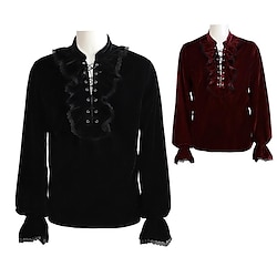 Knight Ritter Outlander Retro Vintage Punk  Gothic Medieval 17th Century Blouse / Shirt Men's Costume Vintage Cosplay Performance Party Stage Blouse Lightinthebox