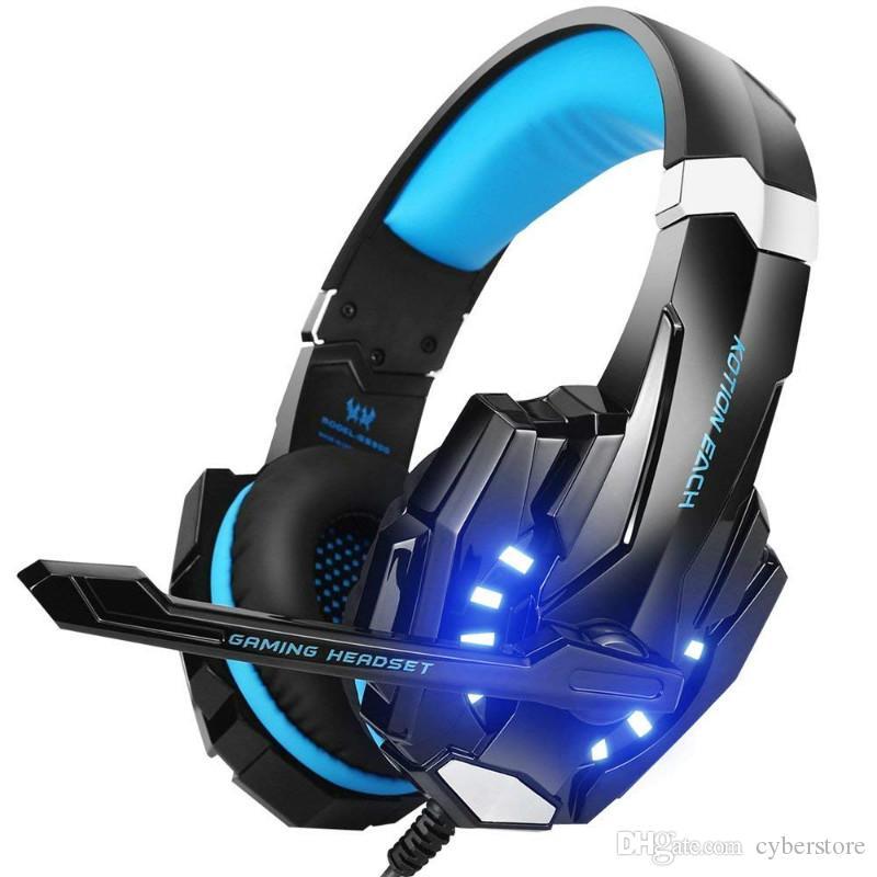 KOTION G9000 Stereo Gaming Headset LED Light Earphone Noise Cancelling Headphones With Mic Compatible Mac PS PC Xbox One Controller