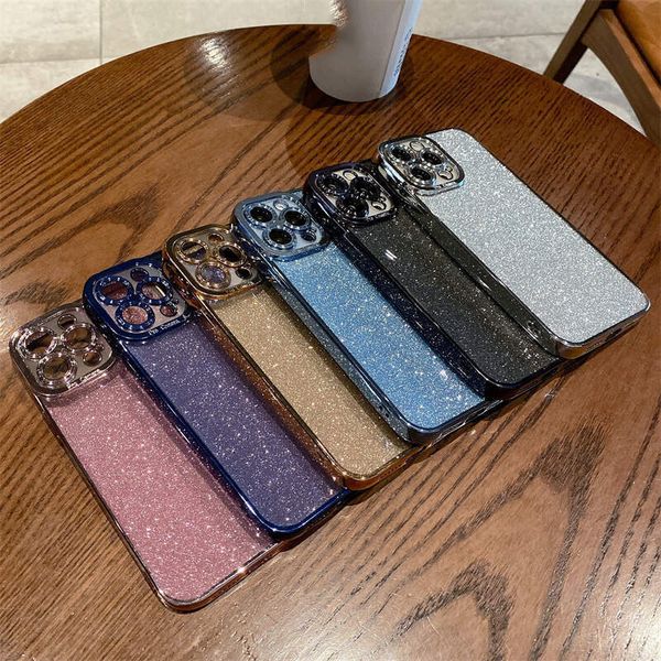 Luxury Electroplating Glitter Phone Cases for Iphone 13 14 Pro Max Soft Bling Case for Ip 11 12 Xr 7 8 Series