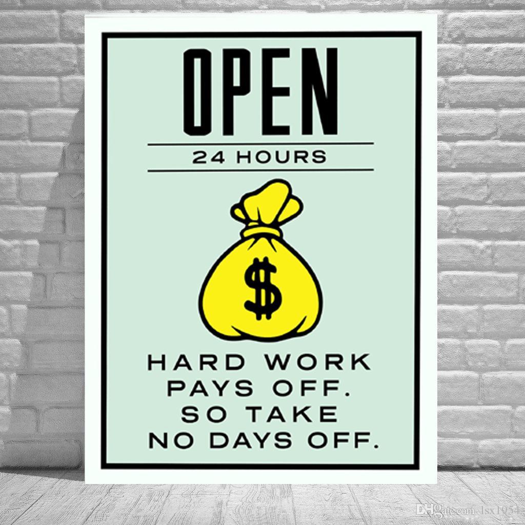 Alec Monopoly,Open 24 Hours Home Decor HD Printed Modern Art Painting on Canvas (Unframed/Framed)