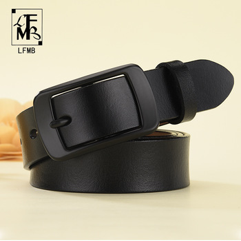 [LFMB]New Designer Fashion Women's Belts Genuine Leather Brand Straps Female Waistband Pin Buckles Fancy Vintage for Jeans