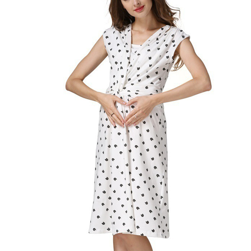Sassy Printed Sleeveless Nursing Dress
