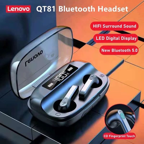 Portable Audio &; VideoEarphones & s Lenovo QT81 TWS Wireless Headphone Sports Waterproof Earbuds Headsets with Microphone Bluetoo...