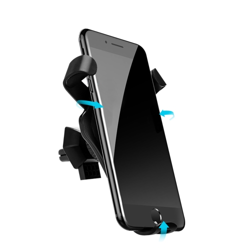 2-en-1 Diseño Qi Cargador inalámbrico para coche estándar Gravity Car Mount Ventilación Air Phone Cradle Soporte de carga inalámbrico rápido para iPhone X / 8/8 Plus y Samsung Galaxy S8 / S8 + / S7 Edge / S7 / S6 Edge + / Note 5 / Nota 8
