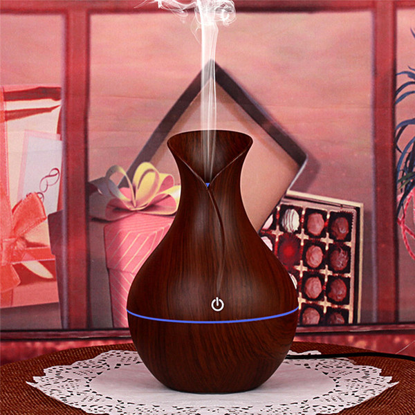 wood grain essential humidifier aroma oil diffuser ultrasonic wood air humidifier fashion usb mini led lights for home office r0005