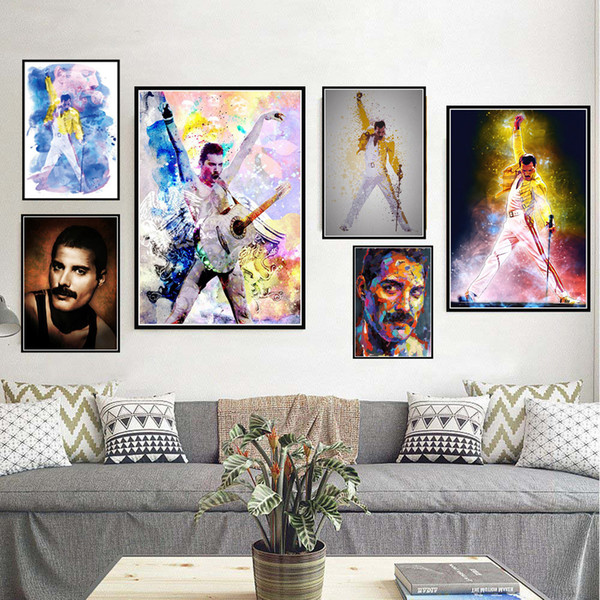 canvas painting posters and prints wall art picture freddie mercury rock music vintage poster decorative home decor tableau