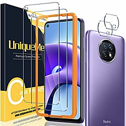 [2  2 pieces] unique protective film compatible with xiaomi redmi note 9t armored glass with installation tool  xiaomi redmi note 9t camera armored glass screen protector. Lightinthebox