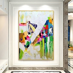 Oil Painting Handmade Hand Painted Wall Art  Abstract knife Painting  Landscape Green  Home Decoration Decor Rolled Canvas No Frame Unstretched Lightinthebox