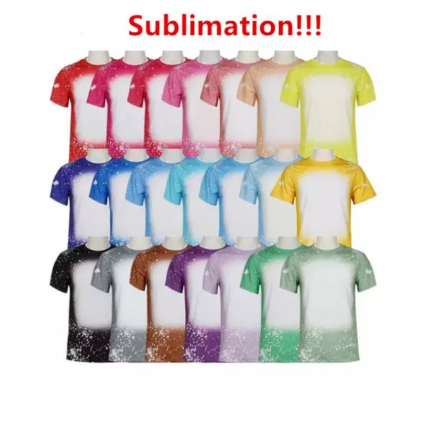 Party Supplies Wholesale Sublimation Bleached Shirts Heat Transfer Blank Bleach Shirt Bleached Polyester T-Shirts US Men Women sxa17
