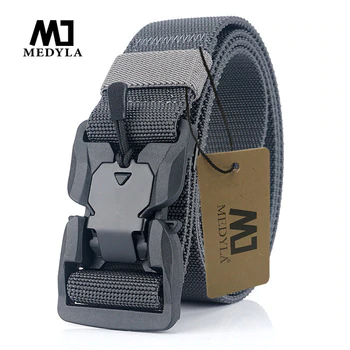 MEDYA NEW Military Equipment Combat Tactical Belts for Men US Army Training elastic Nylon belt