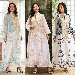 Arabian Muslim Adults Women's Religious Saudi Arabic Dress Abaya For Polyester Ramadan Dress Lightinthebox