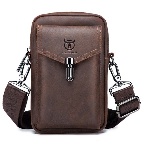 Sac de ceinture en cuir pour hommes Voyage Messenger Crossbody Portefeuille de sac à main pour téléphone portable