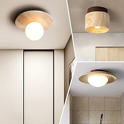 LED Ceiling Light 12cm Geometric Shapes Flush Mount Lights Ceramic Wood Artistic Style Formal Style Ceilling Light for Corridor Warm White 110-240V Lightinthebox