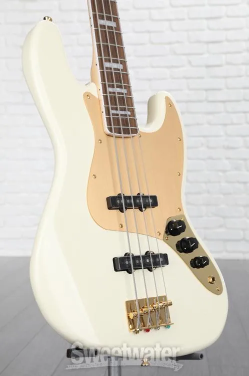 Squier 40th Anniversary Gold Edition Jazz Bass - Olympic White