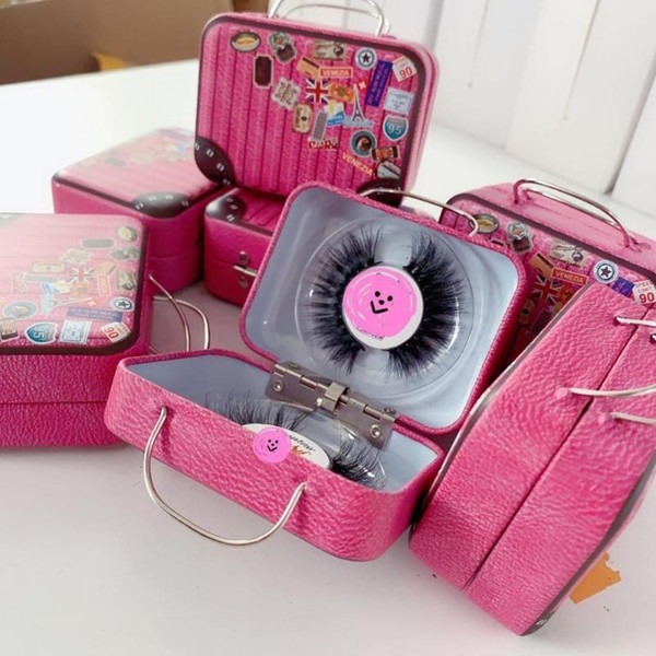 new design 3d mink eyelash packaging case small suitcase packaging