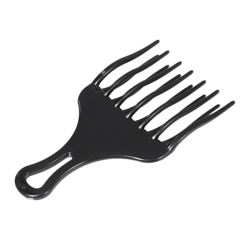1Pc Hair Comb Insert Afro Hair Pick Comb Hair Fork Comb Plastic High & Low Gear Comb Hairdressing Styling Tool Black for Man & Woman