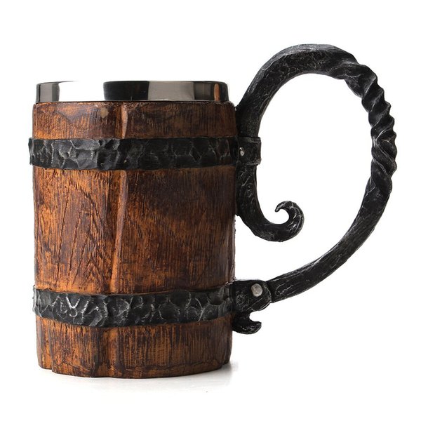 Original Viking Drinks Mok Sealed Simulation Log Double Rvs Mok Tox Home Cup Wood Colour