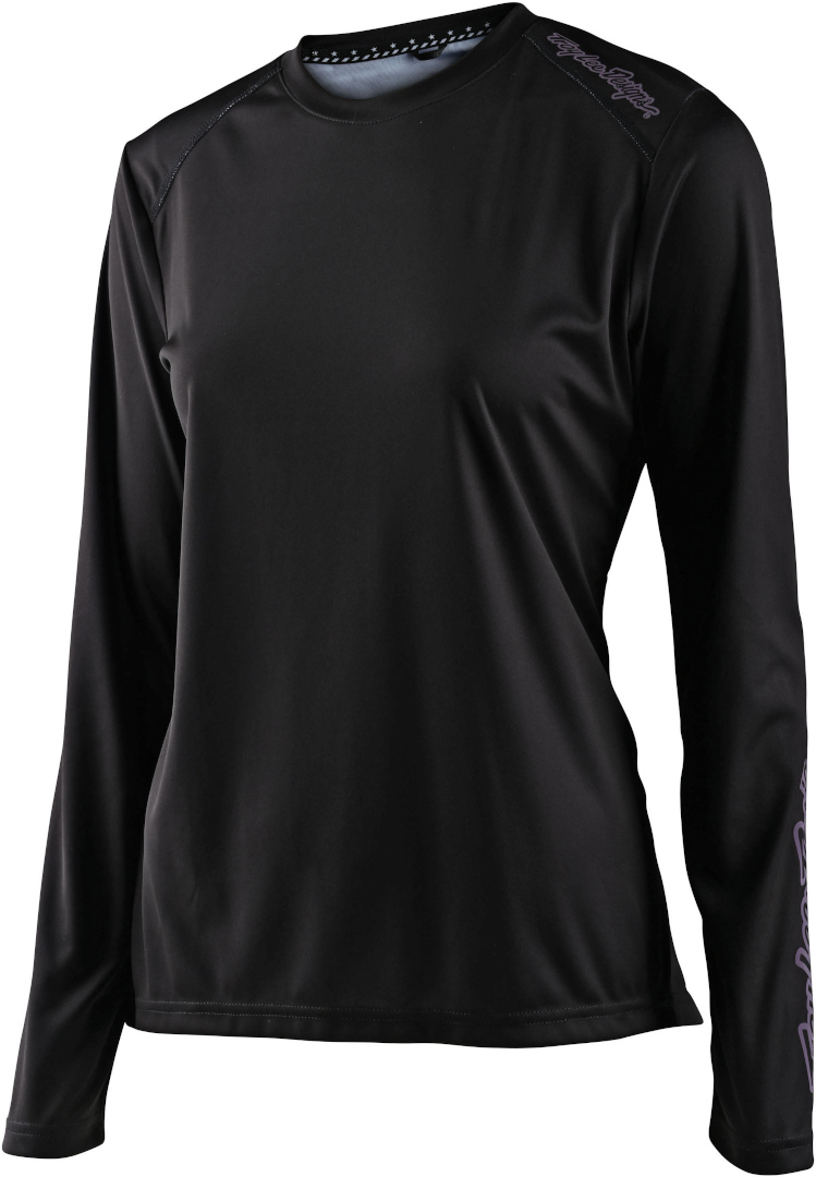 Troy Lee Designs Lilium Solid Ladies Bicycle Jersey, black, Size L for Women, black, Size L for Women